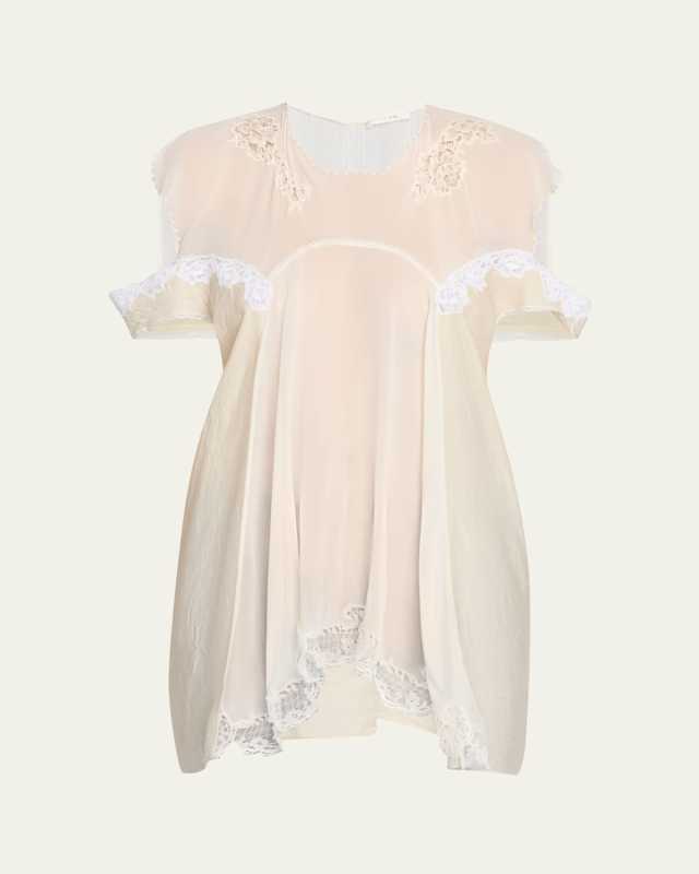 Desy Lace Cold-Shoulder Top